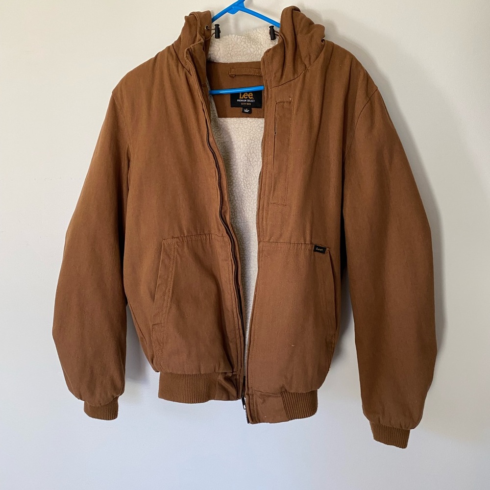 Mens Lee Workwear Faux Sherpa Jacket Small